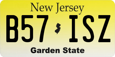 NJ license plate B57ISZ