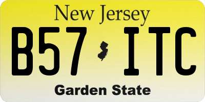NJ license plate B57ITC