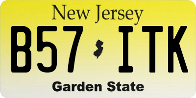 NJ license plate B57ITK