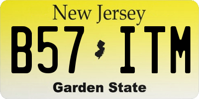 NJ license plate B57ITM