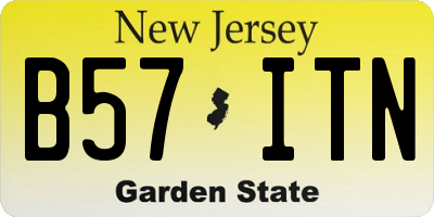 NJ license plate B57ITN