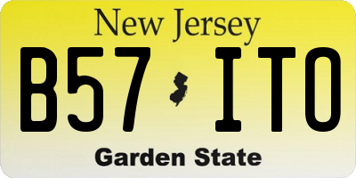 NJ license plate B57ITO