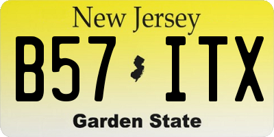 NJ license plate B57ITX