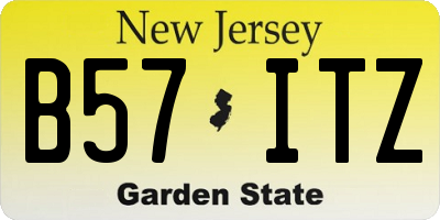 NJ license plate B57ITZ