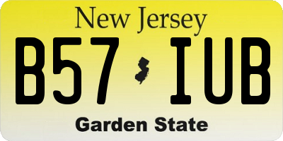 NJ license plate B57IUB