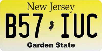 NJ license plate B57IUC