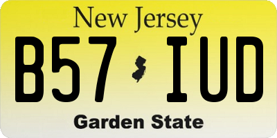NJ license plate B57IUD