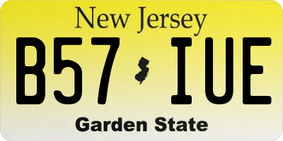 NJ license plate B57IUE