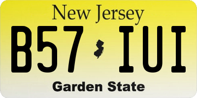 NJ license plate B57IUI