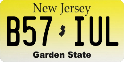 NJ license plate B57IUL
