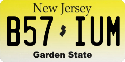 NJ license plate B57IUM
