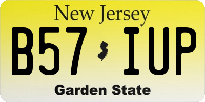NJ license plate B57IUP