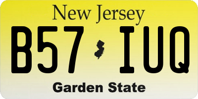 NJ license plate B57IUQ