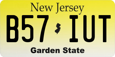 NJ license plate B57IUT