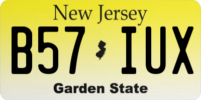 NJ license plate B57IUX