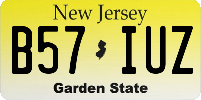NJ license plate B57IUZ