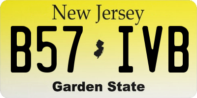 NJ license plate B57IVB