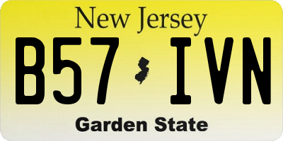 NJ license plate B57IVN
