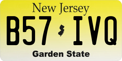 NJ license plate B57IVQ