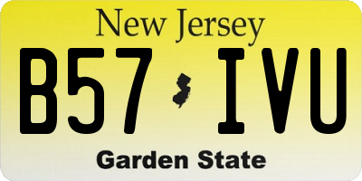 NJ license plate B57IVU