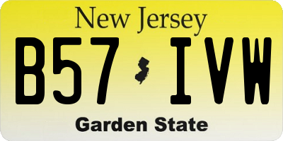NJ license plate B57IVW