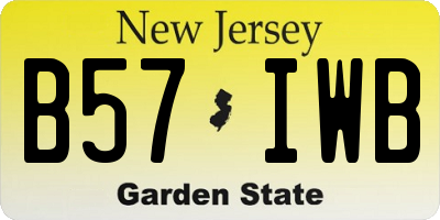 NJ license plate B57IWB