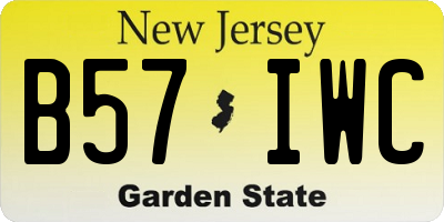 NJ license plate B57IWC