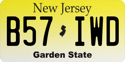 NJ license plate B57IWD