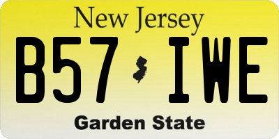 NJ license plate B57IWE