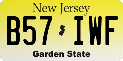 NJ license plate B57IWF