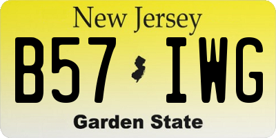 NJ license plate B57IWG