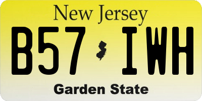 NJ license plate B57IWH