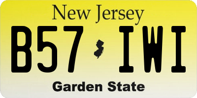 NJ license plate B57IWI
