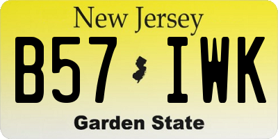 NJ license plate B57IWK