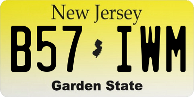 NJ license plate B57IWM