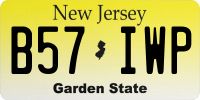 NJ license plate B57IWP