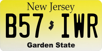 NJ license plate B57IWR