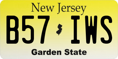 NJ license plate B57IWS