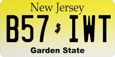 NJ license plate B57IWT