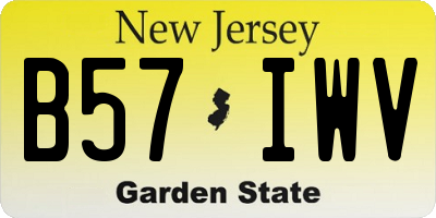 NJ license plate B57IWV