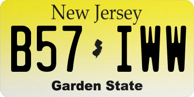 NJ license plate B57IWW
