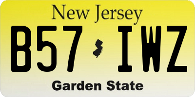 NJ license plate B57IWZ
