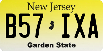 NJ license plate B57IXA