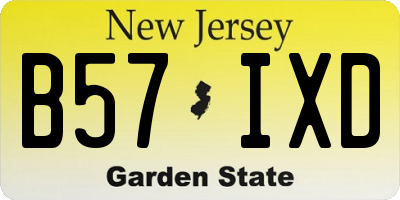 NJ license plate B57IXD