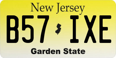 NJ license plate B57IXE