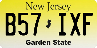 NJ license plate B57IXF