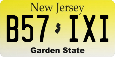NJ license plate B57IXI