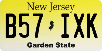 NJ license plate B57IXK