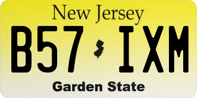 NJ license plate B57IXM