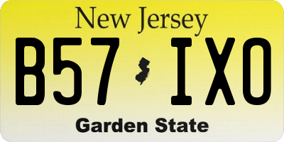 NJ license plate B57IXO